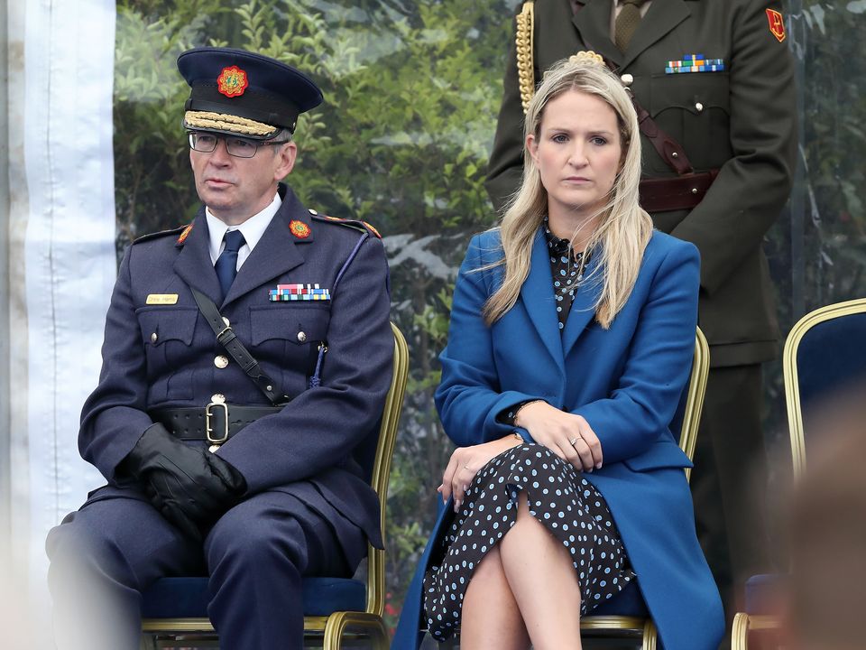 Minister for Justice Helen McEntee and Garda Commissioner Drew Harris. Photo: Frank McGrath