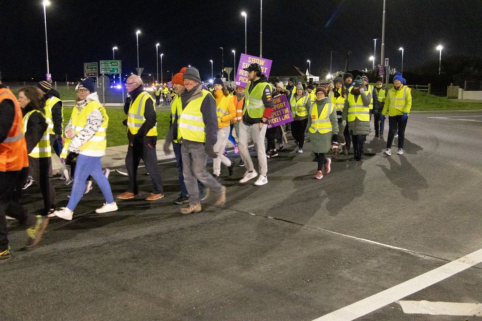 Protest in Rosslare Harbour on Monday evening