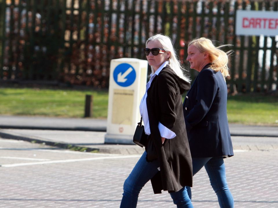 Joanne Byrne, wife of Thomas "Bomber" Kavanagh in blue jacket and Nicola Vickery, wife of Gary Vickery, in black coat in foreground. Pic by MCNpics