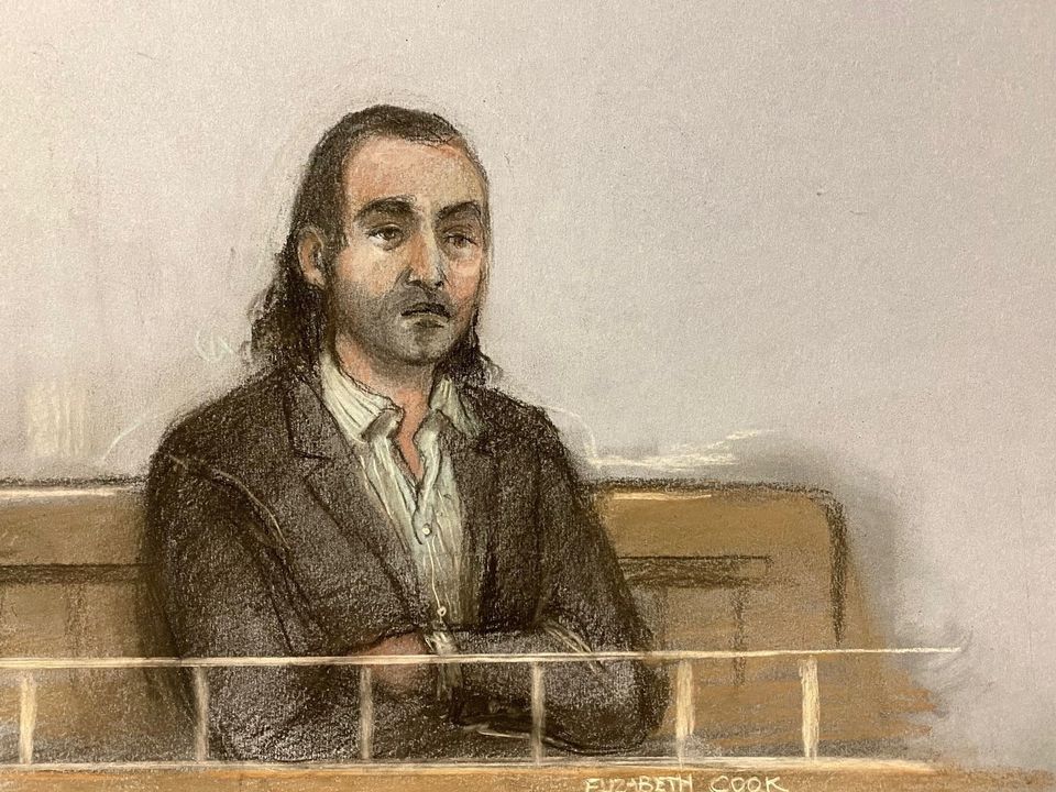 Jozef Puska on trial at the Central Criminal Court. Sketch by Elizabeth Cook