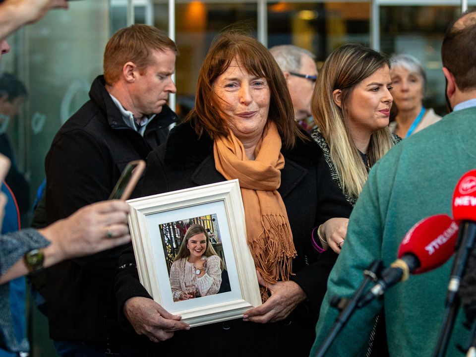 Kathleen Murphy, mother of Ashling Murphy  outside the Criminal Courts of Justice after Jozef Puska was found guilty of her murder.