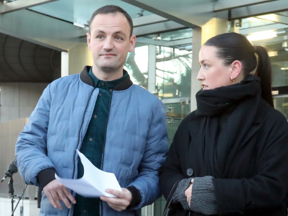 Gary Messett and his sister Demi who gave evidence in the sentence hearing of Gerard Cervi. Photo:  Collins Courts