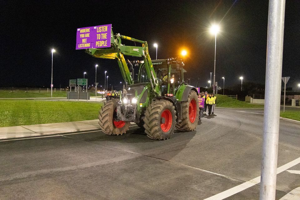 Protest in Rosslare Harbour on Monday evening