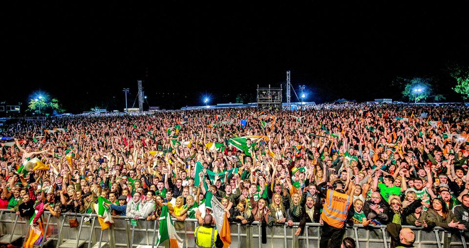 The Wolfe Tones perform at Feile in the Falls Park. Photo: Kevin Scott