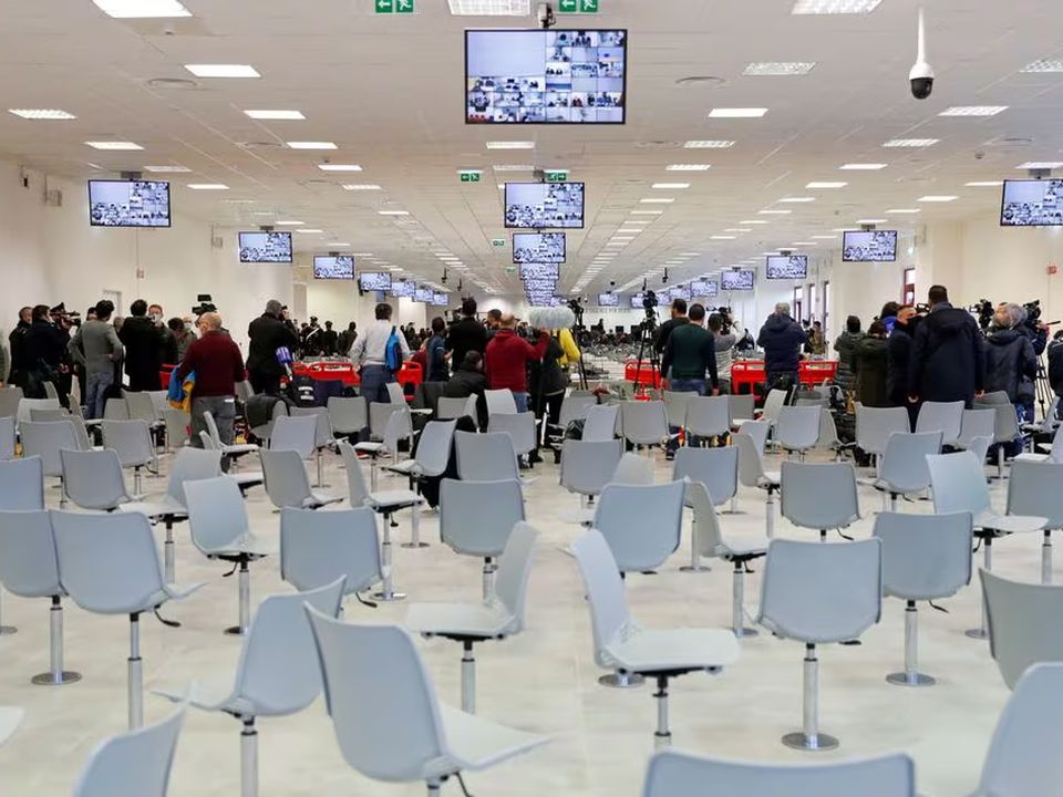 A general view ahead of a trial against 355 suspected members of the 'Ndrangheta mafia, accused of an array of charges, in a High Security Courthouse in Lamezia Terme, Italy. Reuthers