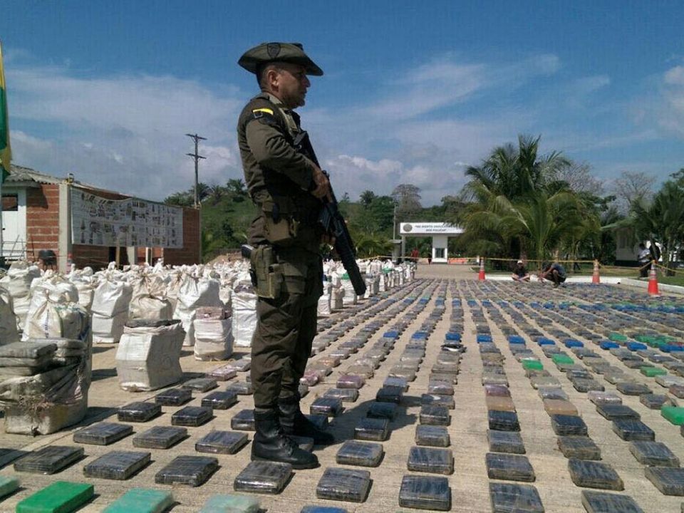 The seizure of 8.8 tons of cocaine from drug-traffickers is the largest domestic drug bust in the Colombia's history