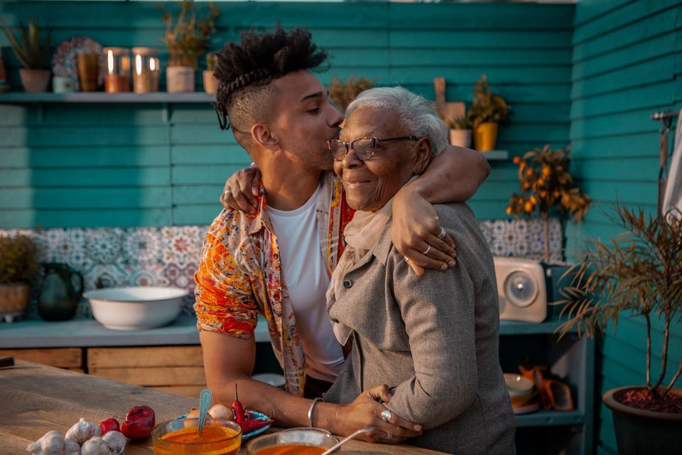 Nico with his Jamaican grandmother Maviswas