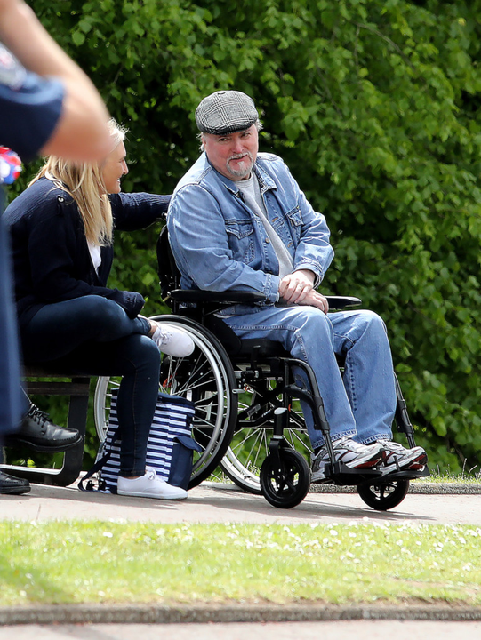 Michael Stone with his wife at Stormont last week